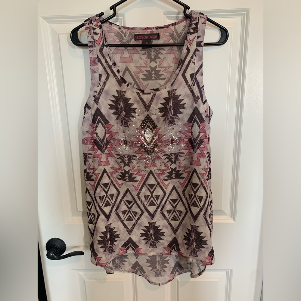 Rock&Roll Cowgirl high low tank